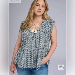 Torrid Belle Isle Tie-Front Tiered Top
